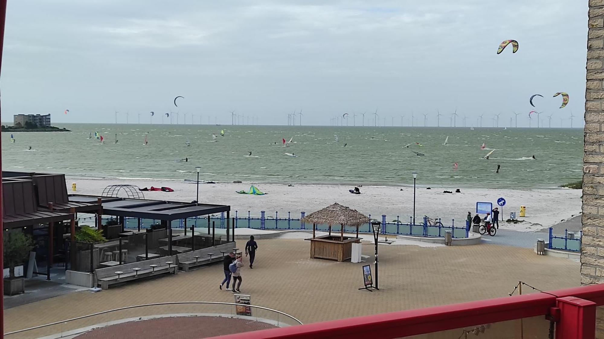 Appartement Ijsselmeer Makkum Strand Bagian luar foto